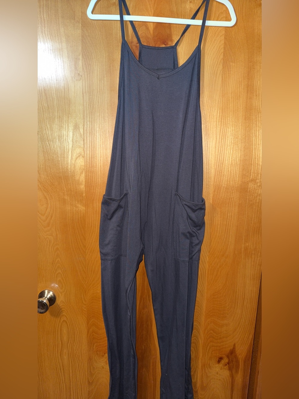 Women's Navy Blue Sleeveless Jumpsuit with Pockets